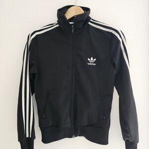 Adidas Black Bomber Jacket with White Stripes